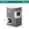image:imageYITAHOME 2Tier Cat House Indoor Cat Cave Bed Playhouse Cat Tunnels with Scratch Pad and Hideaway Cube Cute Modern Cat Condo Furniture for Multi Small Cats Classic Grey