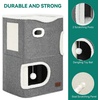 image:imageYITAHOME 2Tier Cat House Indoor Cat Cave Bed Playhouse Cat Tunnels with Scratch Pad and Hideaway Cube Cute Modern Cat Condo Furniture for Multi Small Cats Classic Grey
