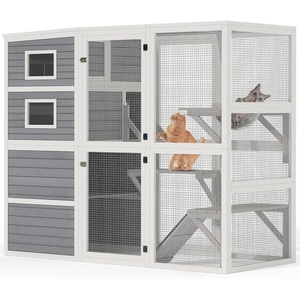 image:imageYITAHOME Large Cat Catio 4 Tiers Outdoor Cat Enclosures for Indoor Cats 779 Walk in Cat Cage with Weatherproof Roof 3 Resting Rooms Cat Scratcher Ramp and Cat Space Capsule Bed 5 Windows