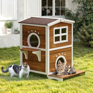 image:imageYITAHOME Two Story Outdoor Cat House for 2 Cats Large Feral Cat Shelter Weatherproof 2 Story Outside Cat House for Multiple Cats