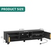 image:imageYITAHOME 59 Fluted TV Stand for TVs up to 65 MidCentury Modern Media Console with Builtin Power Outlets Adjustable Shelves amp Cable Holes Wooden Entertainment Center for Living Room BlackDark Black