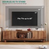image:imageYITAHOME 59 Fluted TV Stand for TVs up to 65 MidCentury Modern Media Console with Builtin Power Outlets Adjustable Shelves amp Cable Holes Wooden Entertainment Center for Living Room BlackWalnut Oak