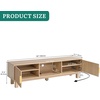 image:imageYITAHOME 59 Fluted TV Stand for TVs up to 65 MidCentury Modern Media Console with Builtin Power Outlets Adjustable Shelves amp Cable Holes Wooden Entertainment Center for Living Room BlackNatural Oak