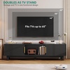 image:imageYITAHOME 59 Fluted TV Stand for TVs up to 65 MidCentury Modern Media Console with Builtin Power Outlets Adjustable Shelves amp Cable Holes Wooden Entertainment Center for Living Room BlackDark Black