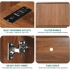 image:imageYITAHOME 59 Fluted TV Stand for TVs up to 65 MidCentury Modern Media Console with Builtin Power Outlets Adjustable Shelves amp Cable Holes Wooden Entertainment Center for Living Room BlackWalnut Oak