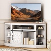 image:imageYITAHOME Corner TV Stand for 50 Inch TV Farmhouse Entertainment Center with Storage amp Power Outlet TV Console Cabinet and Sliding Barn Door for Living Room Grey Wash amp Grey WhiteGrey Wash  Grey White