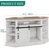 image:imageYITAHOME Corner TV Stand for 50 Inch TV Farmhouse Entertainment Center with Storage amp Power Outlet TV Console Cabinet and Sliding Barn Door for Living Room Grey Wash amp Grey WhiteGrey Wash  Grey White
