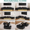 image:imageYITAHOME Extendable Entertainment Center 63 to 89 Inches Modern TV Stand with 2 Door Cabinets and Open Shelf Adjustable Length TV Console for Living Room BlackBlack