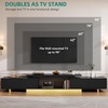 image:imageYITAHOME Extendable Entertainment Center 63 to 89 Inches Modern TV Stand with 2 Door Cabinets and Open Shelf Adjustable Length TV Console for Living Room BlackBlack