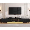 image:imageYITAHOME Extendable Entertainment Center 63 to 89 Inches Modern TV Stand with 2 Door Cabinets and Open Shelf Adjustable Length TV Console for Living Room BlackBlack