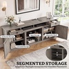 image:imageYITAHOME Farmhouse TV Stand for 65Inch TV Entertainment Center with Storage Cabinets amp Drawers TV Console for Living Room BlackGrey Oak