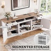 image:imageYITAHOME Farmhouse TV Stand for 65Inch TV Entertainment Center with Storage Cabinets amp Drawers TV Console for Living Room BlackWhite  Walnut Top