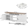 image:imageYITAHOME Farmhouse TV Stand for 65Inch TV Entertainment Center with Storage Cabinets amp Drawers TV Console for Living Room BlackWhite  Walnut Top