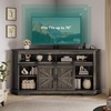 image:imageYITAHOME Farmhouse TV Stand with Mount amp Power Outlet for 70 Inch TV Corner Entertainment Center with Sliding Barn Doors TV Media Console Table with Storage Living Room 63 Inch Milky WhiteBlackDark Rustic Oak