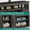 image:imageYITAHOME Farmhouse TV Stand with Mount amp Power Outlet for 70 Inch TV Corner Entertainment Center with Sliding Barn Doors TV Media Console Table with Storage Living Room 63 Inch Milky WhiteBlackDark Rustic Oak