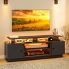 image:imageYITAHOME Modern TV Stand for 80 inch TVs Entertainment Center with LED Lights amp Storage Cabinets TV Console Table with Adjustable Partition for Living Room Black70W