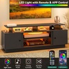 image:imageYITAHOME Modern TV Stand for 80 inch TVs Entertainment Center with LED Lights amp Storage Cabinets TV Console Table with Adjustable Partition for Living Room Black70W