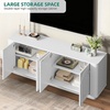 image:imageYITAHOME TV Stand for TVs up to 7580inch Modern Entertainment Center with Storage Curved TV Console for Living Room White