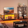 image:imageYITAHOME TV Stands for Living Room LED TV Stand for 65 inch TV Entertainment Center with 2 Bookshelves Modern Farmhouse TV Console Cabinet with Power Outlets Rustic Brown