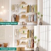 image:imageYITAHOME WallMounted Closet System with Expandable Rod and Thickened Shelves  Adjustable Clothing Rack for Bedroom Laundry Room and Cloakroom Suitable for 28 Feets SpaceGolden Oak