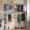 image:imageYITAHOME WallMounted Closet System with Expandable Rod and Thickened Shelves  Adjustable Clothing Rack for Bedroom Laundry Room and Cloakroom Suitable for 28 Feets SpaceGolden Oak