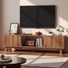 image:imageYITAHOME 59 Fluted TV Stand for TVs up to 65 MidCentury Modern Media Console with Builtin Power Outlets Adjustable Shelves amp Cable Holes Wooden Entertainment Center for Living Room BlackWalnut Oak