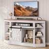 image:imageYITAHOME Corner TV Stand for 50 Inch TV Farmhouse Entertainment Center with Storage amp Power Outlet TV Console Cabinet and Sliding Barn Door for Living Room Grey Wash amp Grey WhiteGrey Wash  Grey White