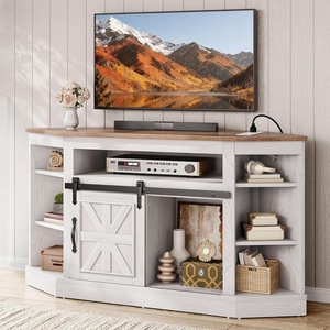 image:imageYITAHOME Corner TV Stand for 50 Inch TV Farmhouse Entertainment Center with Storage amp Power Outlet TV Console Cabinet and Sliding Barn Door for Living Room Grey Wash amp Grey WhiteGrey Wash  Grey White