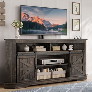 image:imageYITAHOME Farmhouse TV Stand with Mount amp Power Outlet for 70 Inch TV Corner Entertainment Center with Sliding Barn Doors TV Media Console Table with Storage Living Room 63 Inch Milky WhiteBlackDark Rustic Oak