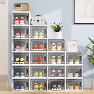 image:imageYITAHOME Shoe Organizer Box 18 PCS Medium Size Shoe Storage Stackable Shoe Box Rack Containers Drawers  White