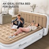 image:imageYITAHOME 18 Flocked Top Queen Air Mattress with Builtin Pump and Headboard Durable Inflatable Bed BlowUp Mattress for Indoor and Outdoor Use Brown