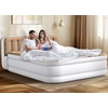 image:imageYITAHOME 18 Flocked Top Queen Air Mattress with Builtin Pump and Headboard Durable Inflatable Bed BlowUp Mattress for Indoor and Outdoor Use BrownWhite  Brown