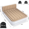 image:imageYITAHOME 18 Flocked Top Queen Air Mattress with Builtin Pump and Headboard Durable Inflatable Bed BlowUp Mattress for Indoor and Outdoor Use BrownWhite  Brown
