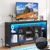 image:imageYITAHOME 335 Tall TV Stand for 75 inch TV LED Entertainment Center with Storage Black TV Stands for Living Room with Acrylic Doors amp Power Outlets Tall TV Console Cabinet BlackBlack