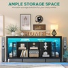 image:imageYITAHOME 335 Tall TV Stand for 75 inch TV LED Entertainment Center with Storage Black TV Stands for Living Room with Acrylic Doors amp Power Outlets Tall TV Console Cabinet BlackBlack