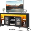 image:imageYITAHOME 335 Tall TV Stand for 75 inch TV LED Entertainment Center with Storage Black TV Stands for Living Room with Acrylic Doors amp Power Outlets Tall TV Console Cabinet BlackBlack