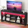 image:imageYITAHOME 335 Tall TV Stand for 75 inch TV LED Entertainment Center with Storage Black TV Stands for Living Room with Acrylic Doors amp Power Outlets Tall TV Console Cabinet BlackBlack