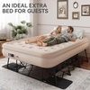 image:imageYITAHOME Inflatable Queen Air Bed with Steel Frame and Builtin Pump QuickInflate Air Mattress Portable Blowup Mattress with Rolling Case 500 lbs Capacity for Camping Travel and Guests Brown