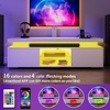 image:imageYITAHOME Modern TV Stand with Mount amp 2 Doors for 757065 Inch TVs  Builtin Power Outlets LED Light Strip Media Console with Storage Entertainment Center for Living Room WhiteWhite