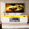 image:imageYITAHOME Modern TV Stand with Mount amp 2 Doors for 757065 Inch TVs  Builtin Power Outlets LED Light Strip Media Console with Storage Entertainment Center for Living Room WhiteWhite