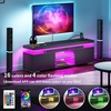 image:imageYITAHOME Modern TV Stand with Mount amp 2 Doors for 757065 Inch TVs  Builtin Power Outlets LED Light Strip Media Console with Storage Entertainment Center for Living Room WhiteBlack