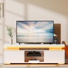 image:imageYITAHOME Modern TV Stand with Mount amp 2 Doors for 757065 Inch TVs  Builtin Power Outlets LED Light Strip Media Console with Storage Entertainment Center for Living Room WhiteWhite