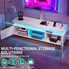 image:imageYITAHOME Modern TV Stand with Mount amp 2 Doors for 757065 Inch TVs  Builtin Power Outlets LED Light Strip Media Console with Storage Entertainment Center for Living Room WhiteWhite