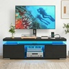 image:imageYITAHOME Modern TV Stand with Mount amp 2 Doors for 757065 Inch TVs  Builtin Power Outlets LED Light Strip Media Console with Storage Entertainment Center for Living Room WhiteBlack