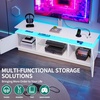 image:imageYITAHOME Modern TV Stand with Mount amp 2 Doors for 757065 Inch TVs  Builtin Power Outlets LED Light Strip Media Console with Storage Entertainment Center for Living Room WhiteWhite