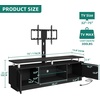 image:imageYITAHOME Modern TV Stand with Mount amp 2 Doors for 757065 Inch TVs  Builtin Power Outlets LED Light Strip Media Console with Storage Entertainment Center for Living Room WhiteBlack