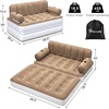 image:imageYITAHOME Queen Size Air Sofa Bed Mattress with Headboard and Pump Blow Up Couch Inflatable Bed for Home Living Room 79 x 60 x 25 Expanded Size Brown