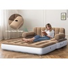 image:imageYITAHOME Queen Size Inflatable Sofa Bed with Headboard and Pump Convertible Blow Up Couch 2in1 Black Air Sofa Bed for Home Camping and Guests Brown