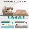 image:imageYITAHOME Queen Size Inflatable Sofa Bed with Headboard and Pump Convertible Blow Up Couch 2in1 Black Air Sofa Bed for Home Camping and Guests Brown