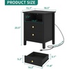 image:imageYITAHOME Set of 2 Nightstand with Charging Station Night Stands with 2 Drawers for Bedroom Modern Bedside Table End Side Table with USB Ports and Outlets Black